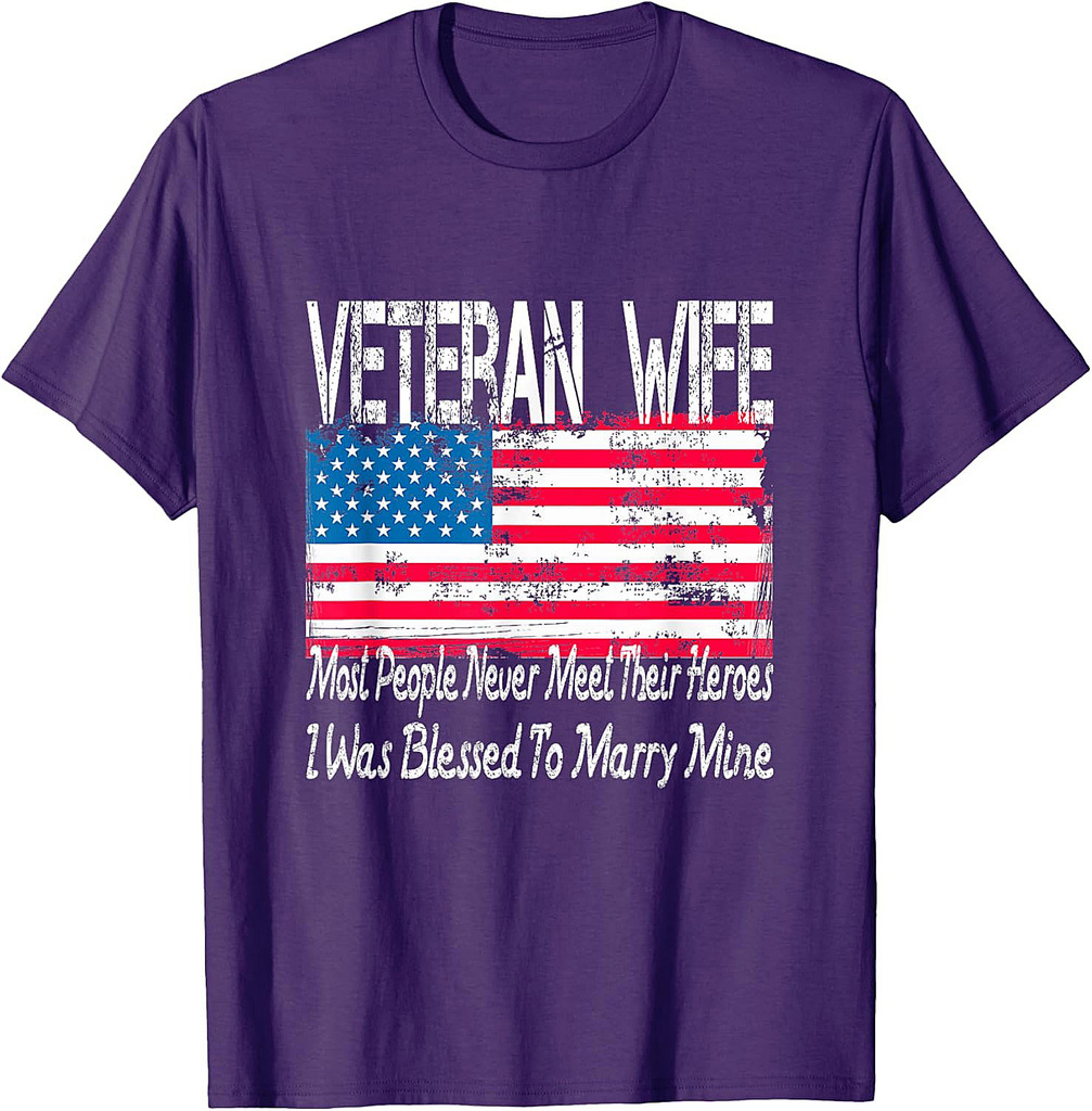 US Military Veteran Wife Blessed To Marry My Hero T-Shirt