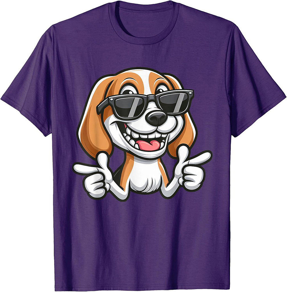 Cool Cute Beagle Cartoon Dog T-shirt