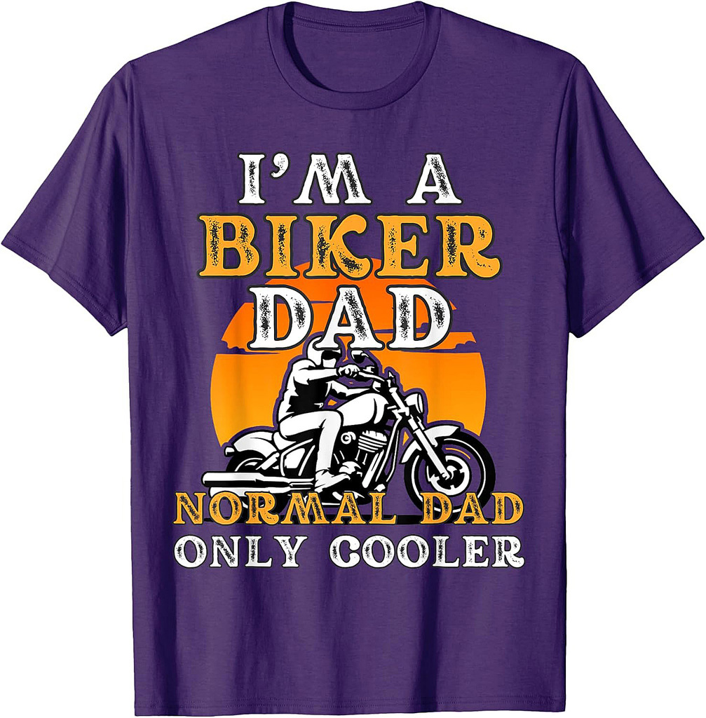 Biker Dad For Men Funny Motorcycle Father’s Day Rider T-Shirt