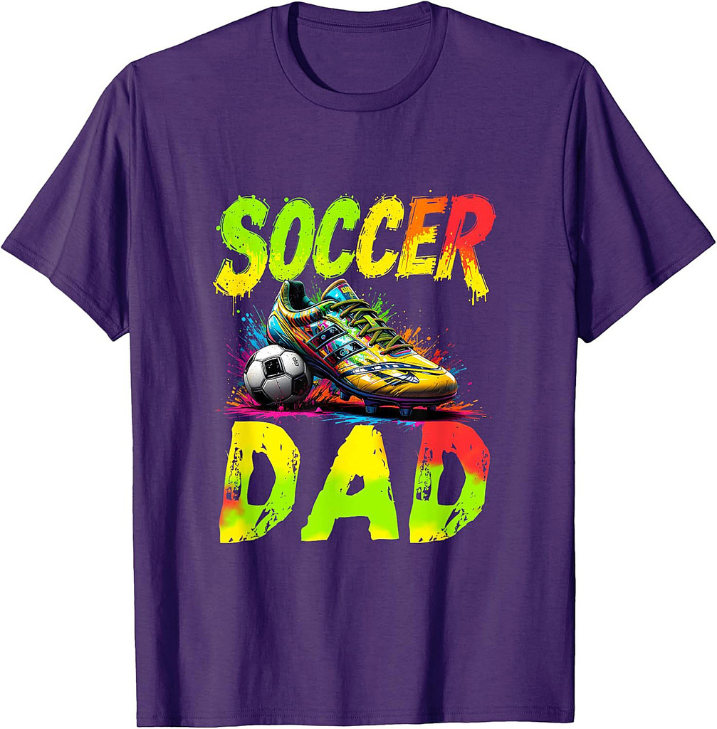 Funny Fathers Day Soccer Dad Daddy Soccer Sport Lover Fan T-Shirt