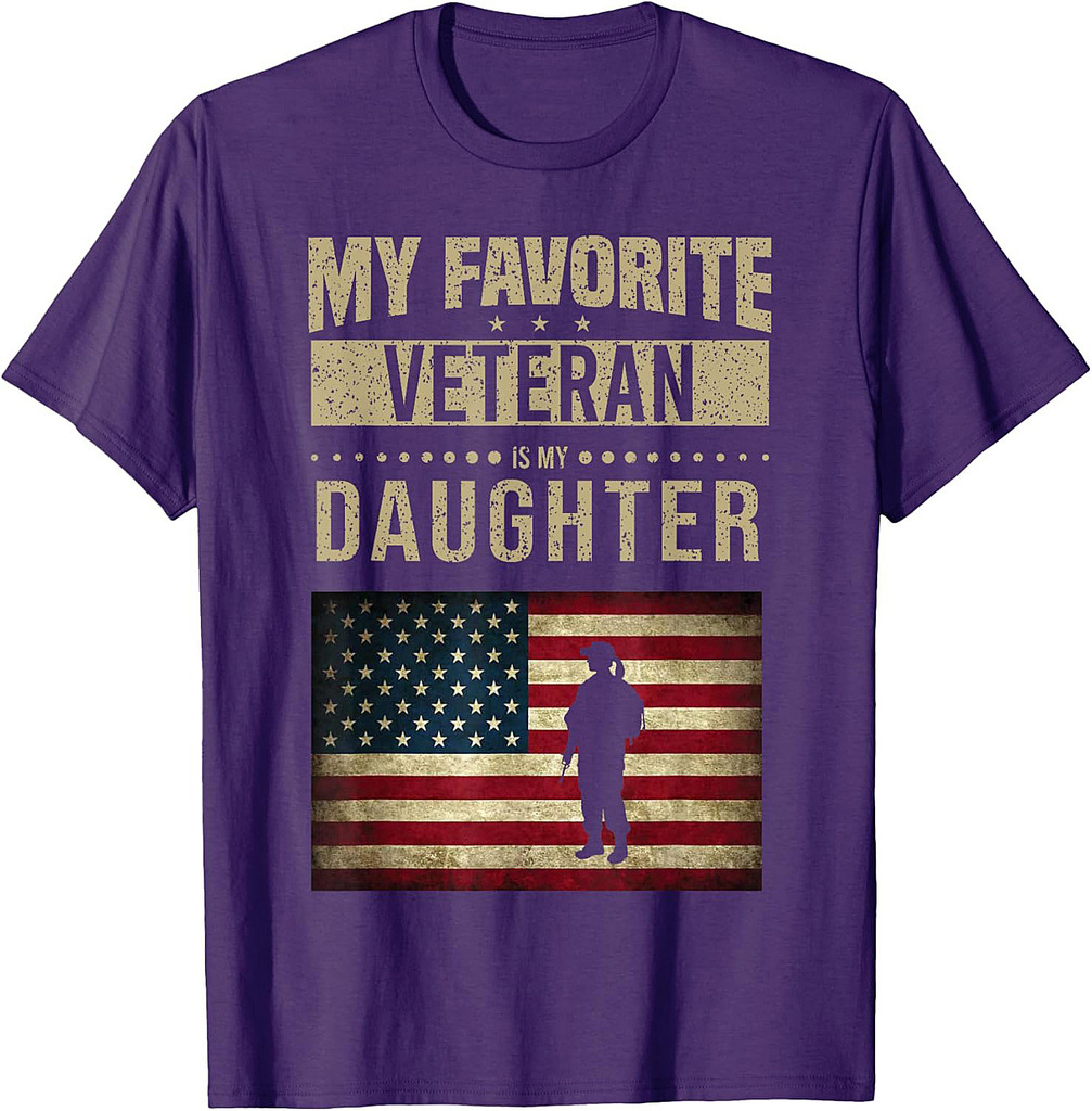 My Favorite Veteran Is My Daughter American Flag Veteran Day T-Shirt