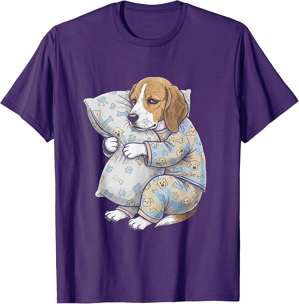 Funny Sleepy Beagle Pajama Men Women T-Shirt