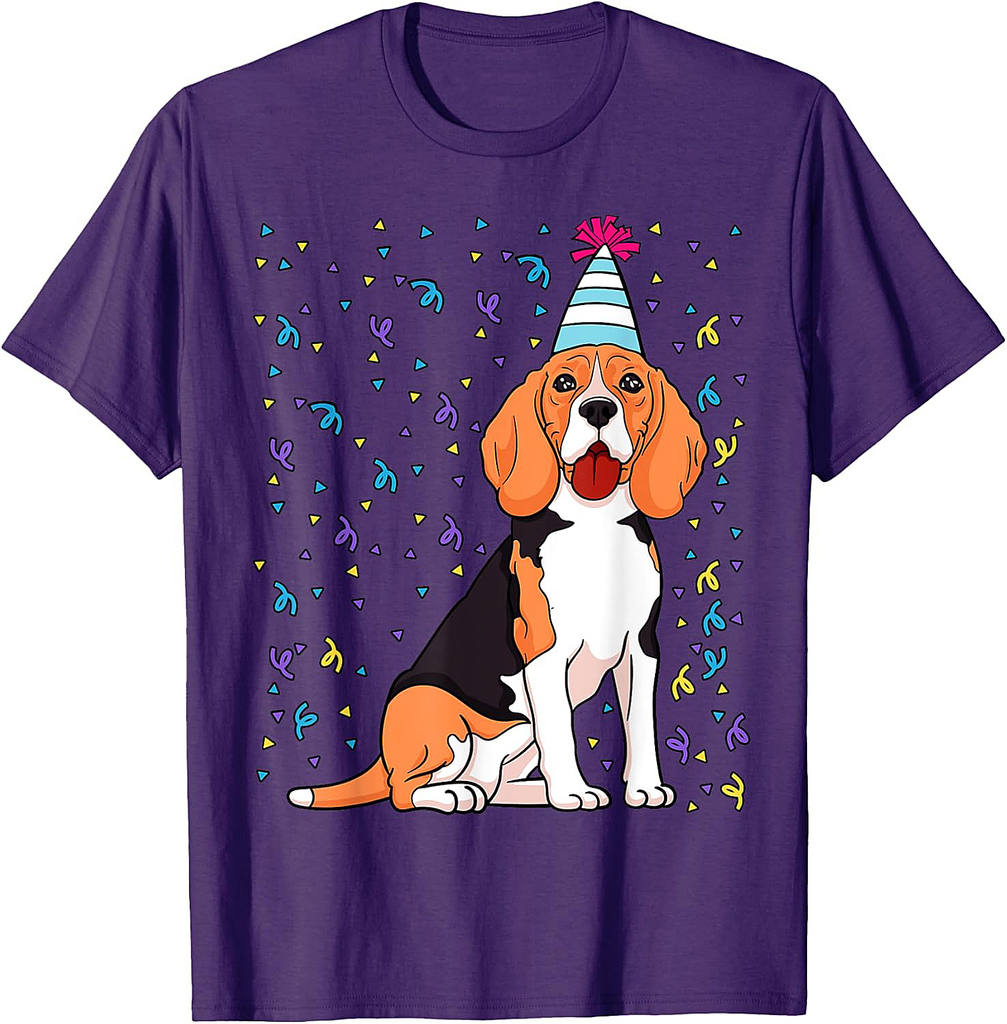Beagle Dog Birthday Celebration Animal Bday Party Lover T-Shirt
