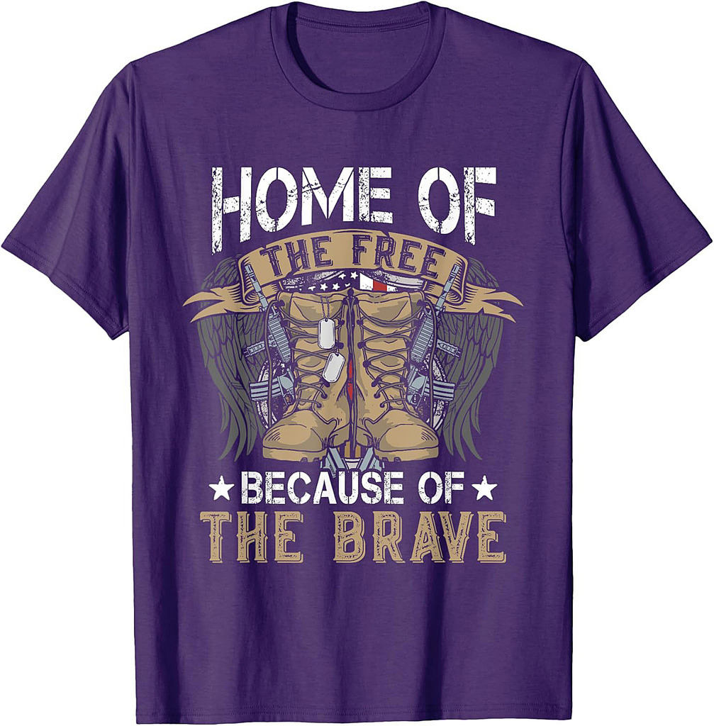Home Of The Free Because Of The Brave Veteran T-Shirt