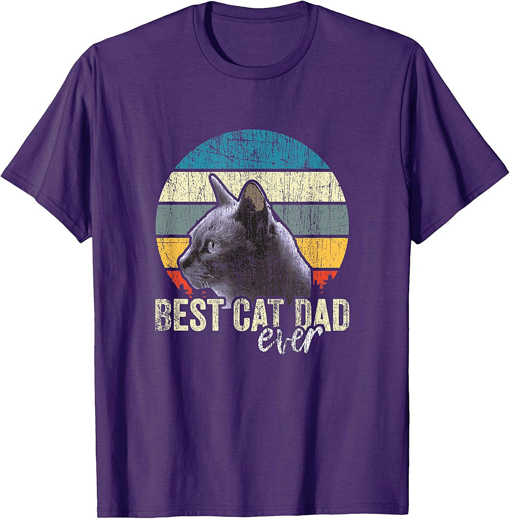 Best Cat Dad Ever Vintage Cat Daddy Father Gift T-Shirt