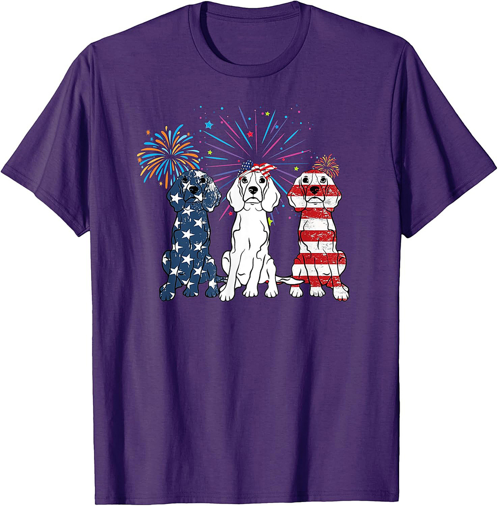 Beagle American Flag 4th Of July Independence Day T-Shirt