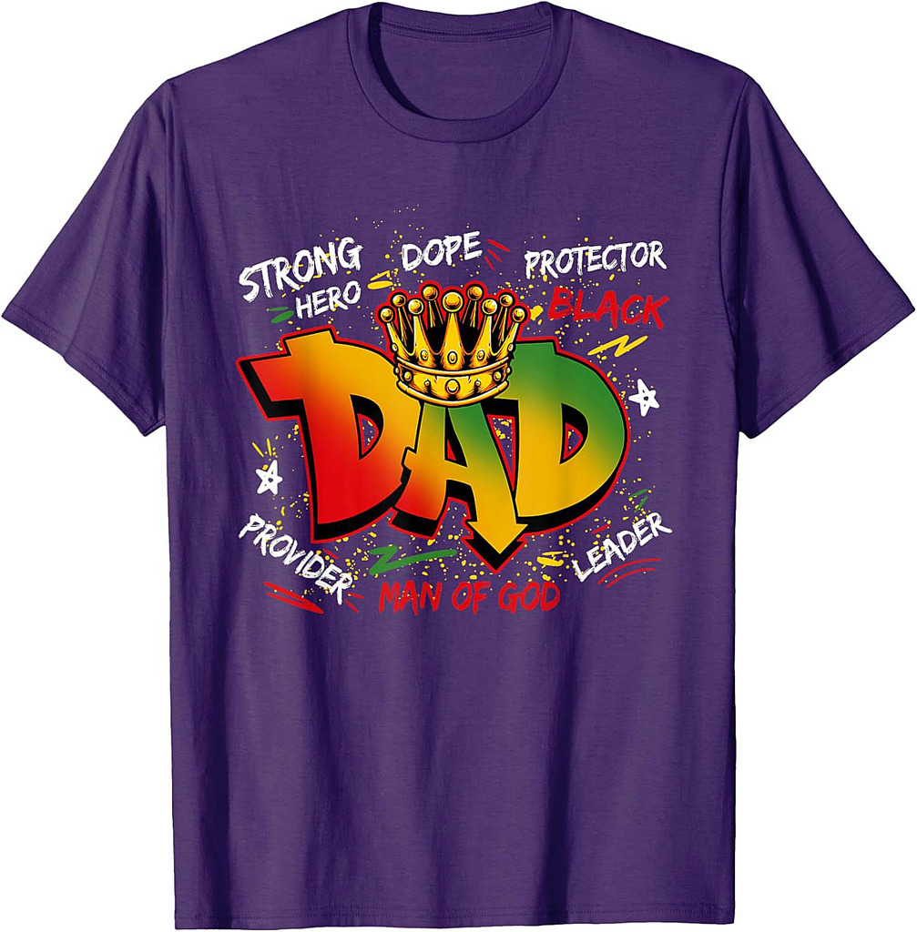 Dope Black Dad Juneteenth Father's Day Black King Men Boys T-Shirt