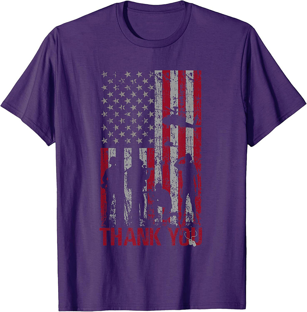 Thank You Memorial Day Veteran Military Flag Design American T-Shirt