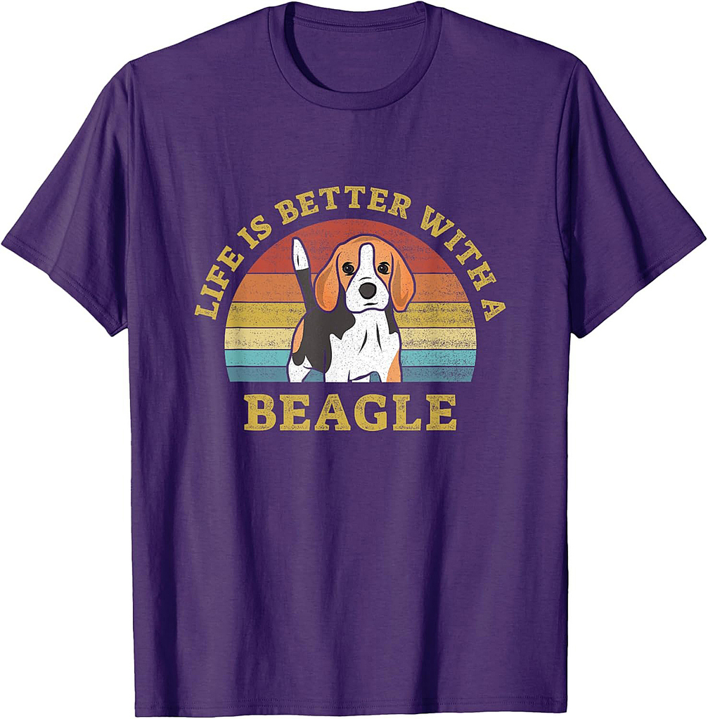 Life is better with a Beagle Vintage Dog Design Puppy Lover T-Shirt