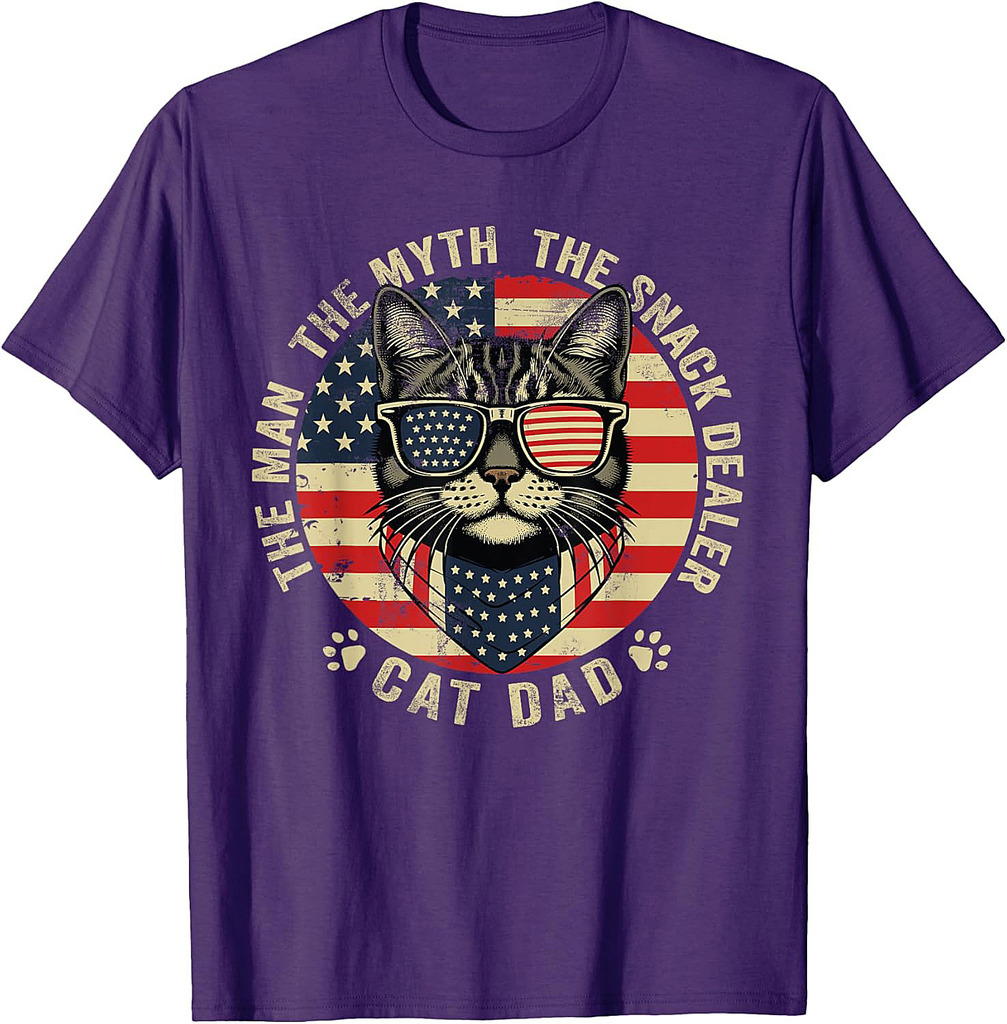 Cat Dad The Man The Myth The Snack Dealer Funny Father's Day T-Shirt