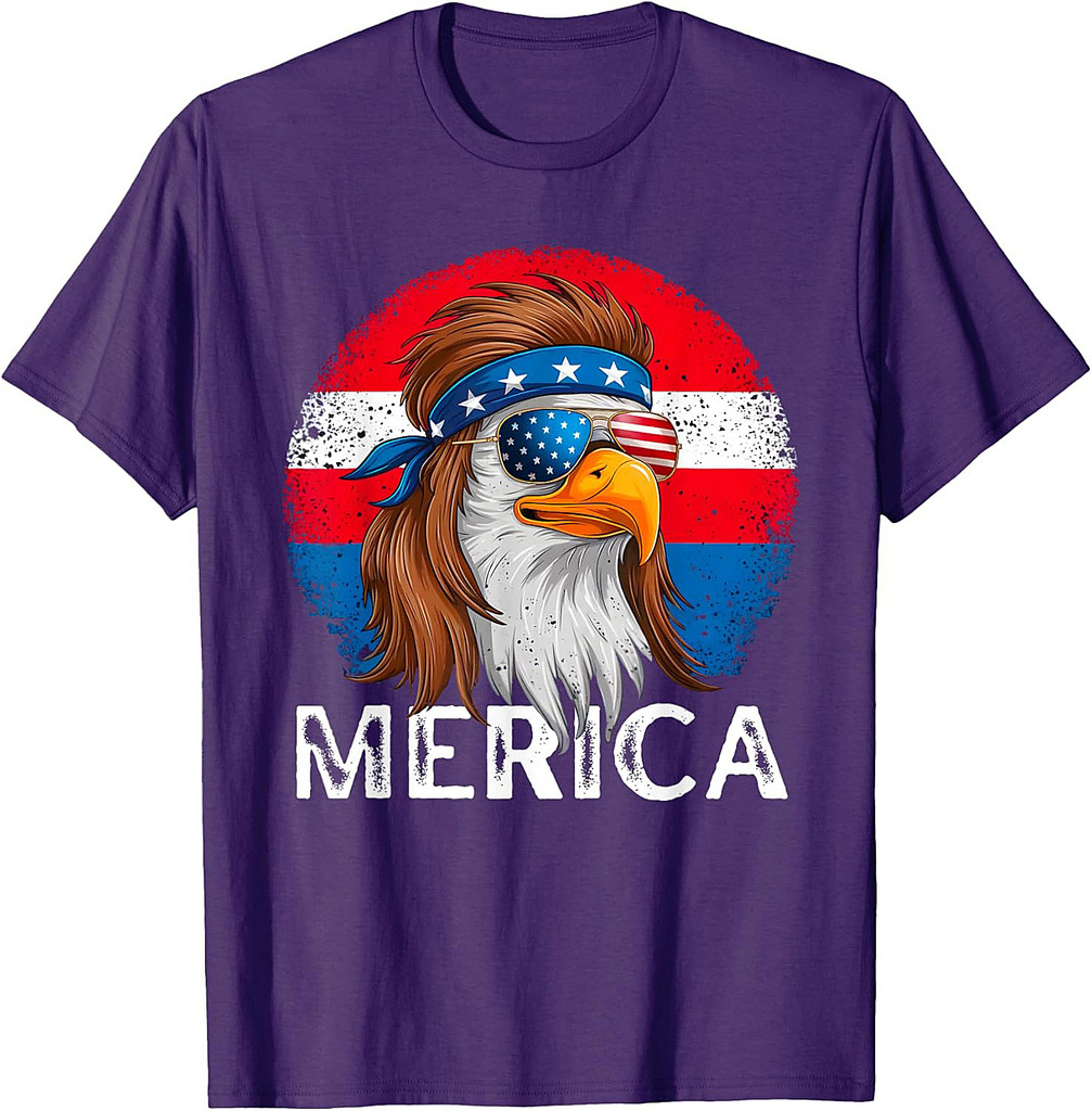 4th of July America USA Flag Bald Eagle Patriotic Veteran T-Shirt
