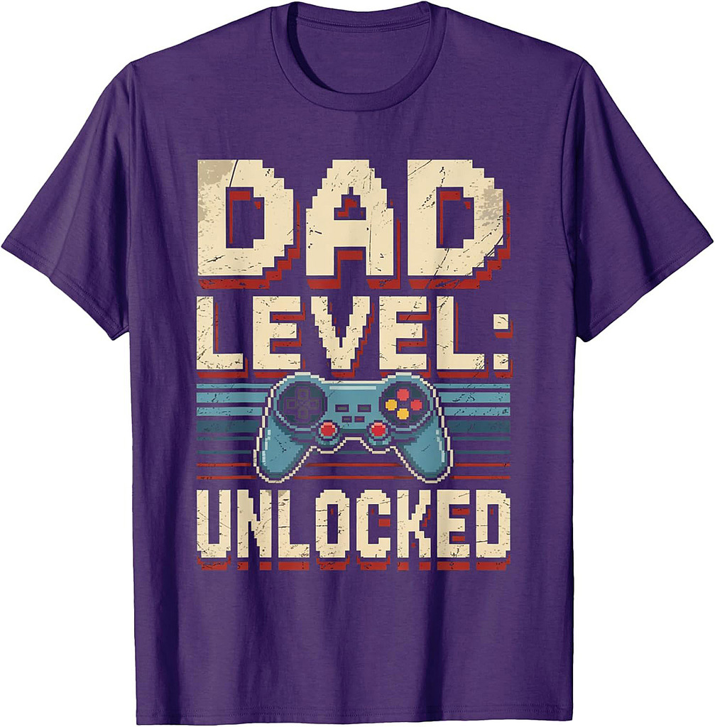 Dad Level Unlocked Gamer Father’s Day Vintage Gifts  T-Shirt