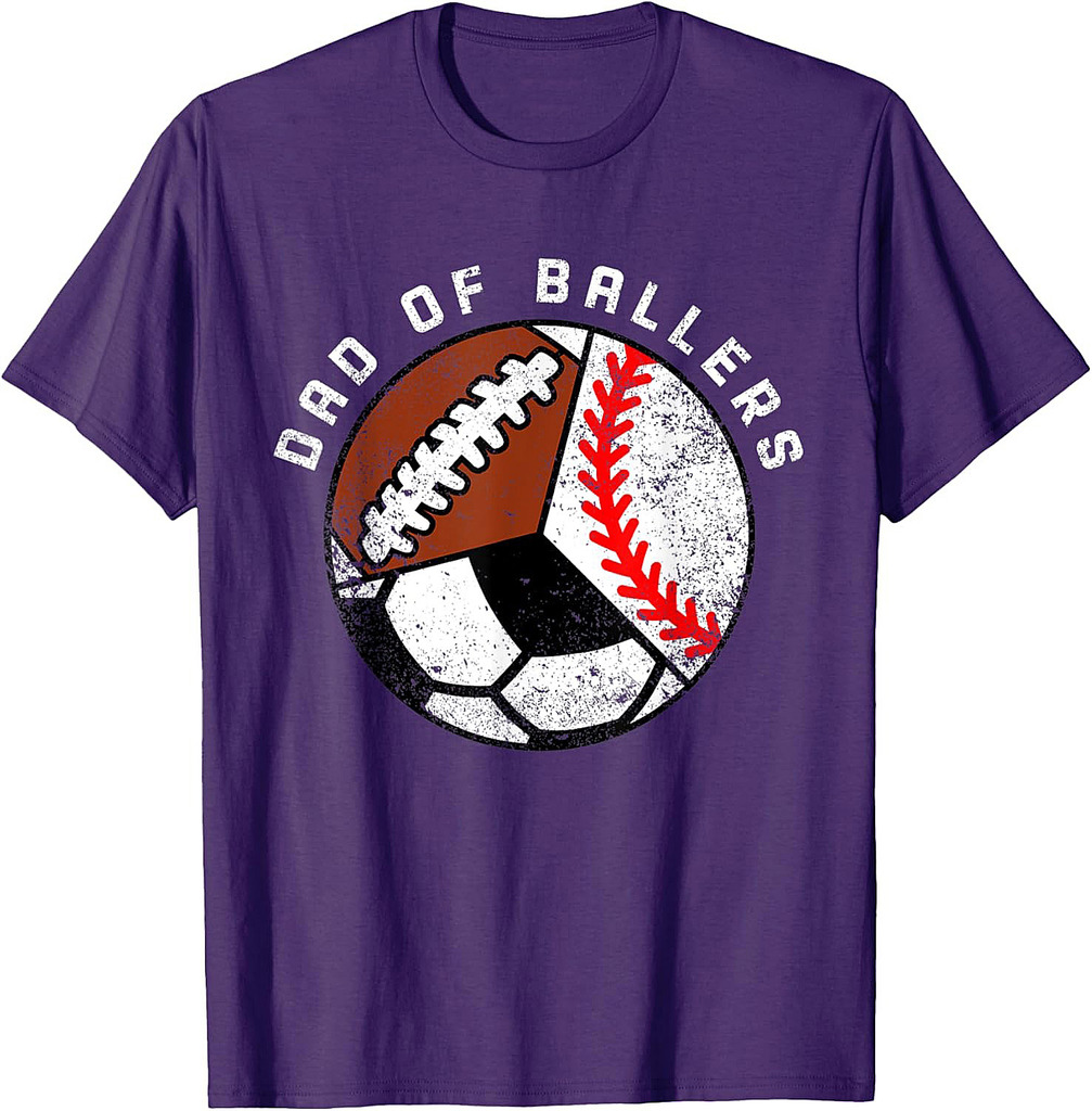 Mens Dad Of Ballers Funny Baseball Soccer Football Dad T-Shirt