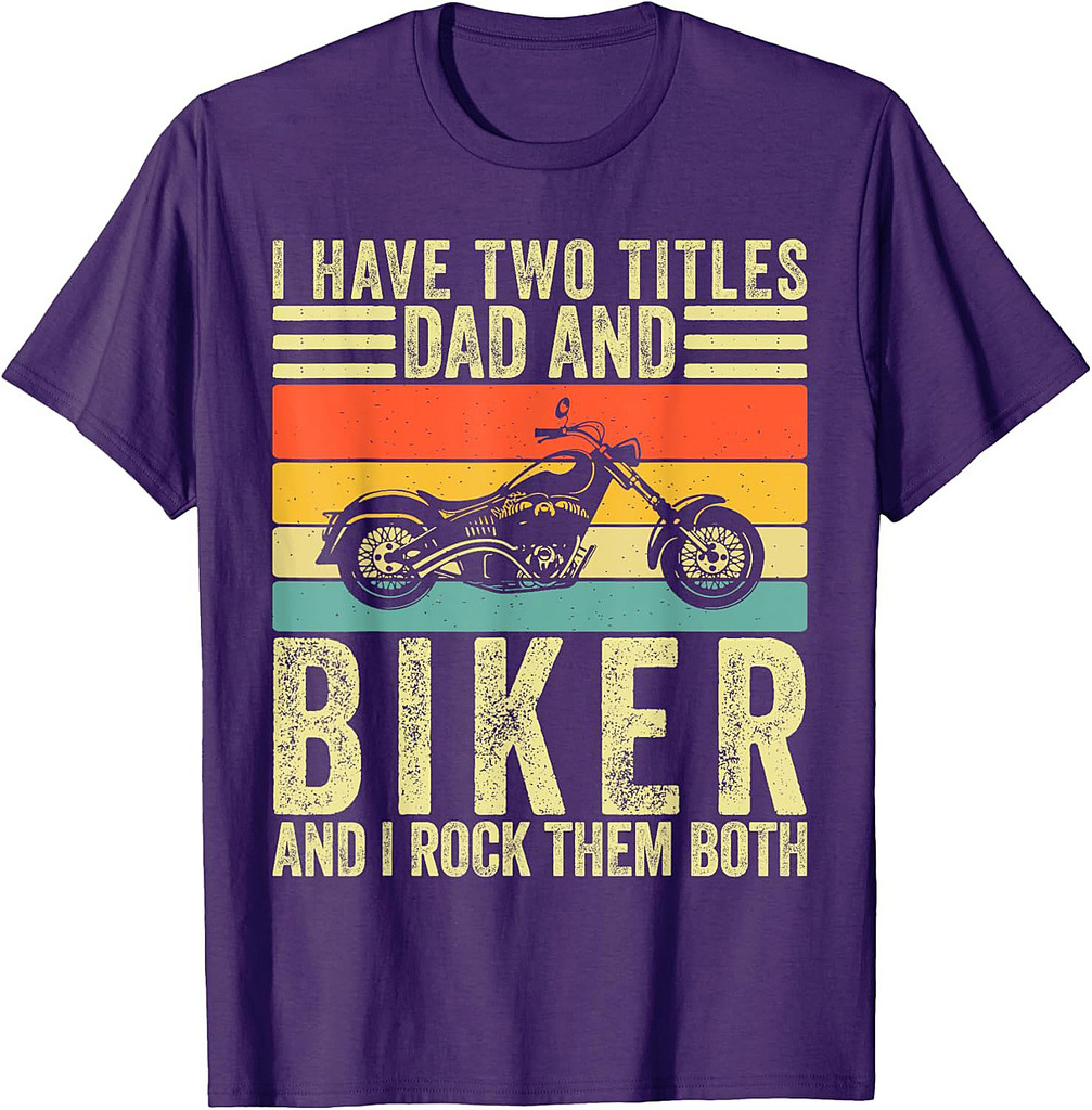 Biker Dad Motorcycle Design Father Day For Rider Dad T-Shirt