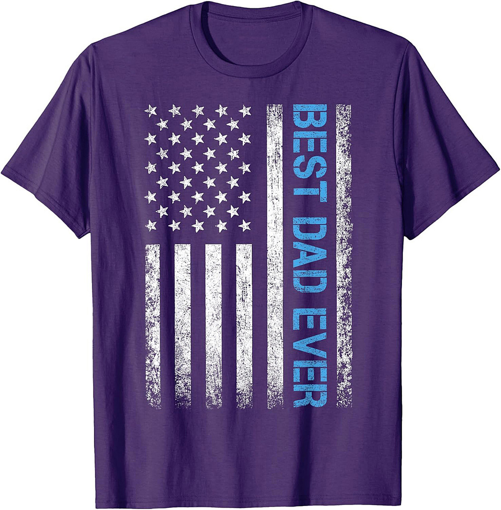 Best Dad Ever US American Flag Gift For Father's Day T-Shirt