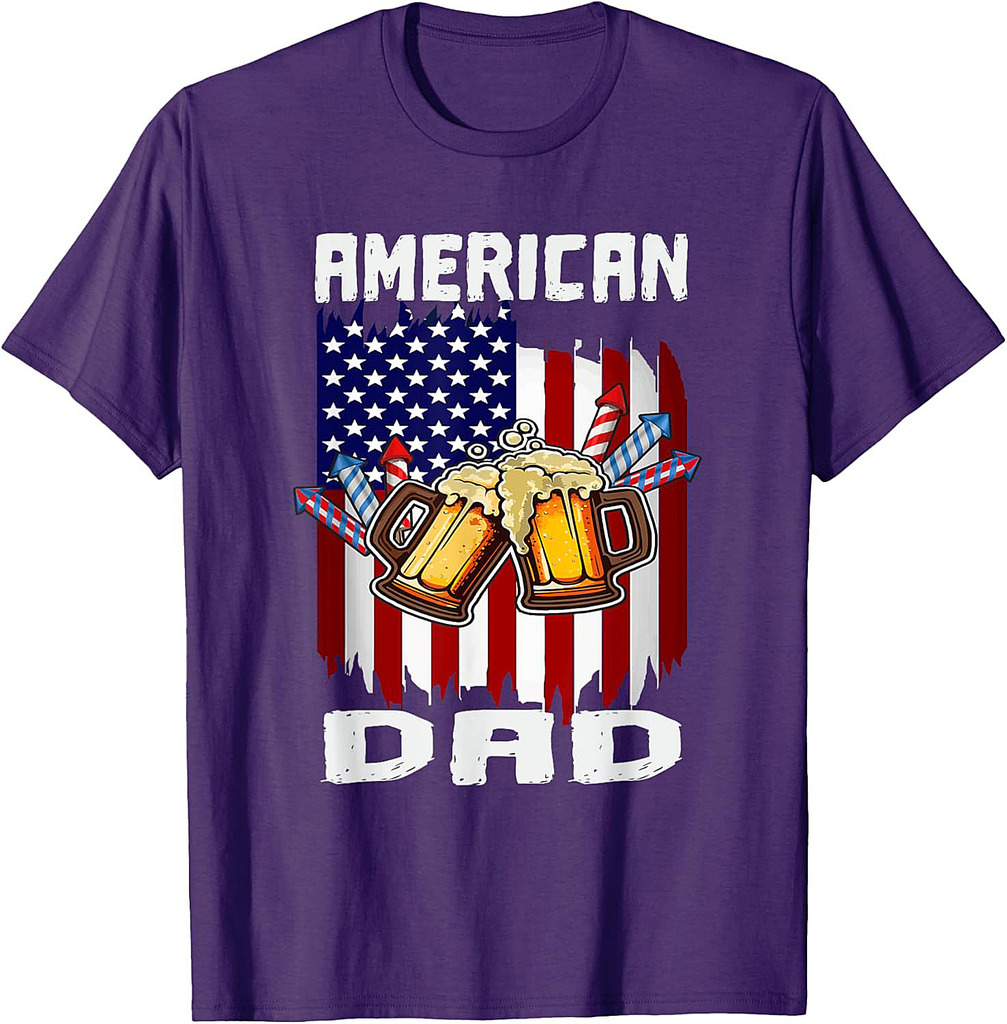 4th Of July Proud American Dad US Flag Pride Father's Day T-Shirt