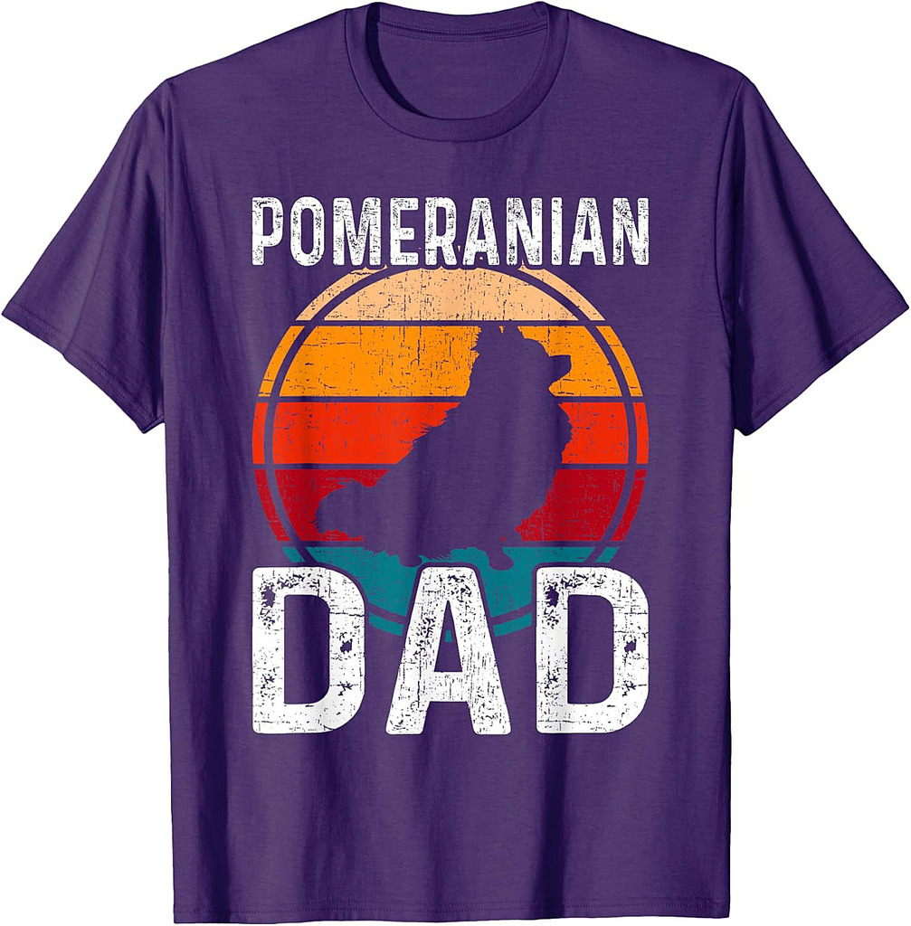 Pomeranian Dad Dog Lover Funny Pom Dog Owner Father Daddy T-Shirt
