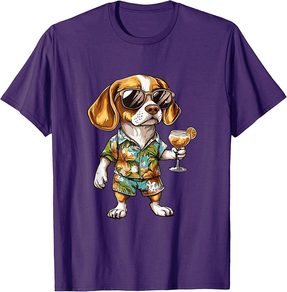 Funny Beagle Dog Comic Summer Vacation T-Shirt