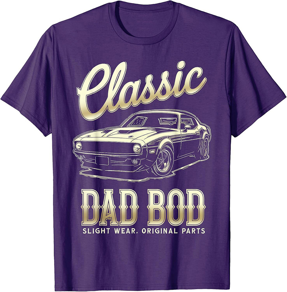 Funny Father's Day Classic Dad Bod Vintage Car Graphic Mens T-Shirt