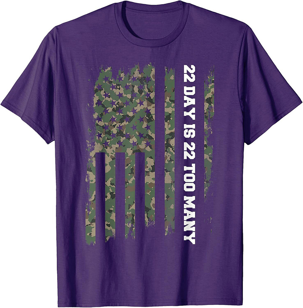 22 A Day Veteran Lives Matter Army Suicide Awareness T-Shirt