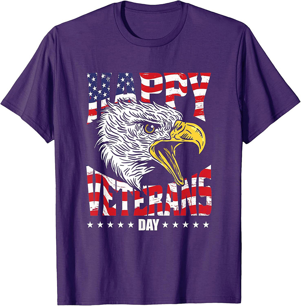 Happy Veterans Day America USA Flag Freedom Patriotic T-Shirt