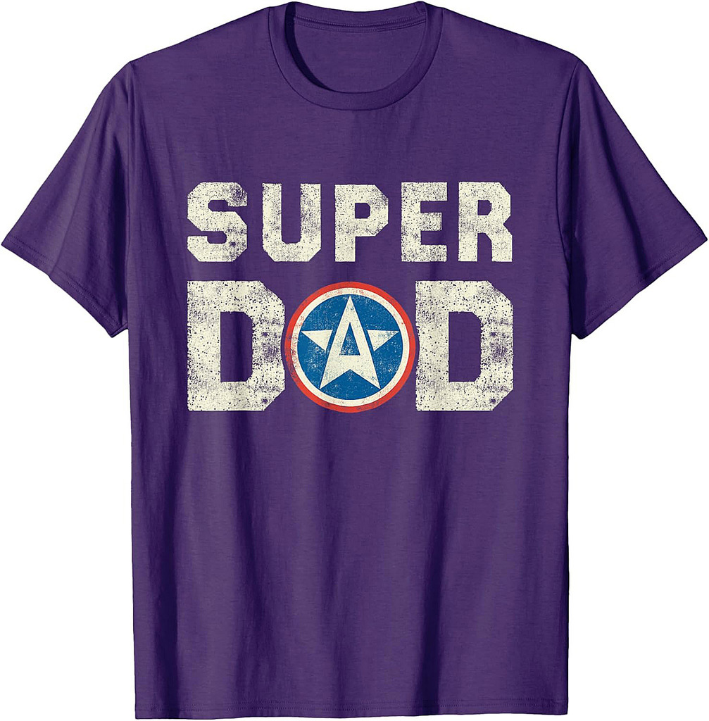 Super Dad Superhero Super Dad Father Hero Star Shield T-Shirt