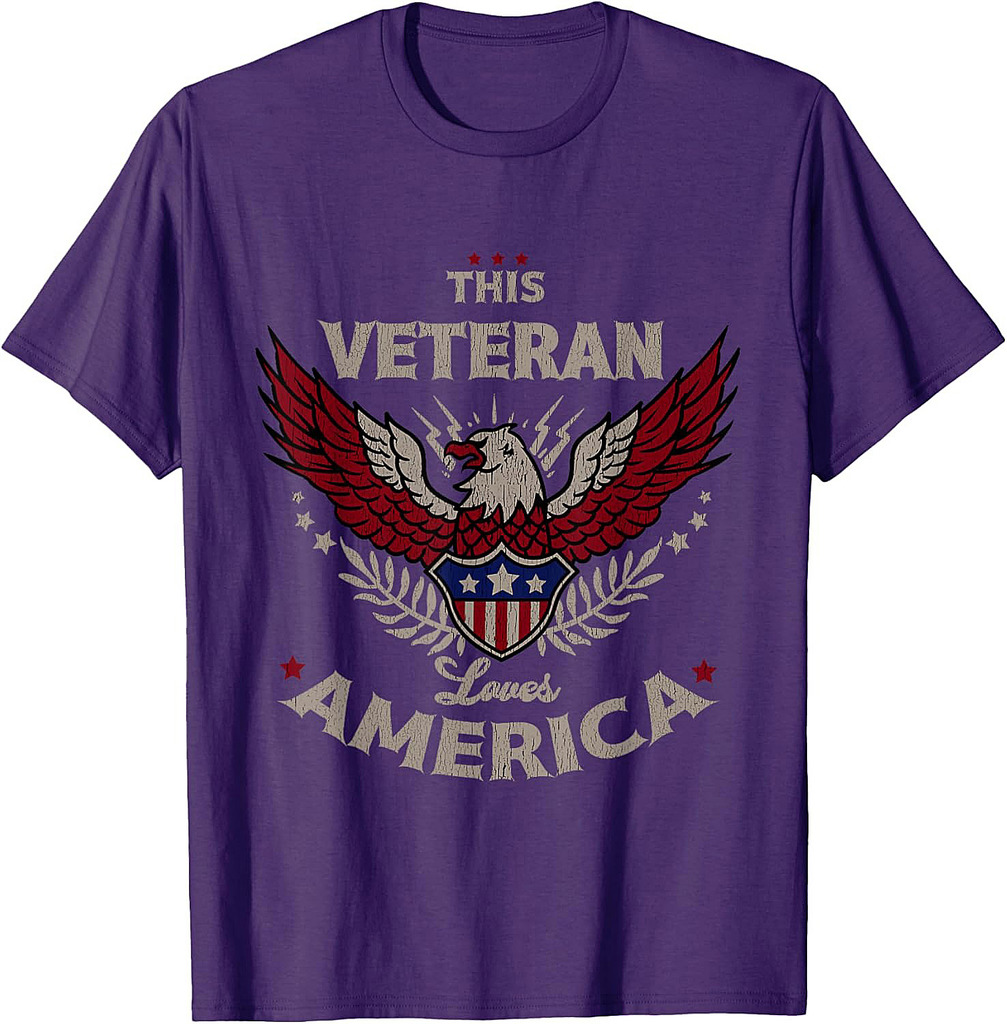 This Veteran Loves America Patriotic Bald Eagle USA Flag T-Shirt