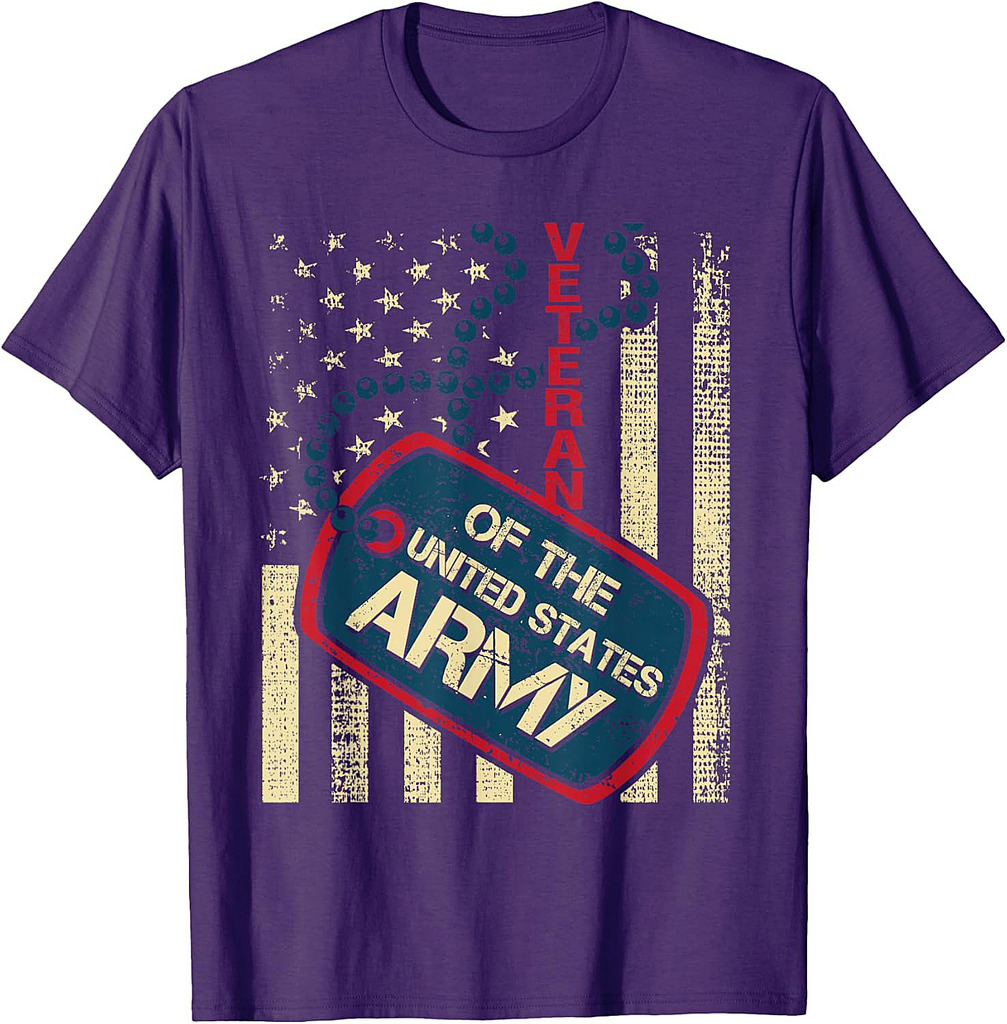 Veteran Of The United States Army Patriotic American Flag Women Men T-Shirt