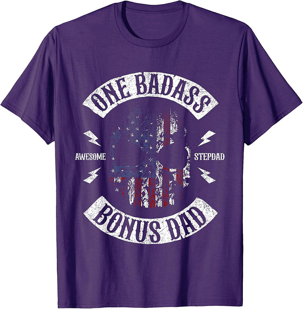 One Badass Bonus Stepdad Birthday Step Dad Fathers Day Gift T-Shirt