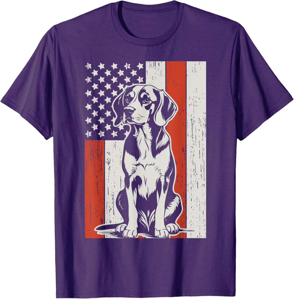 Patriotic Beagle American Flag USA Dog Lovers T-Shirt