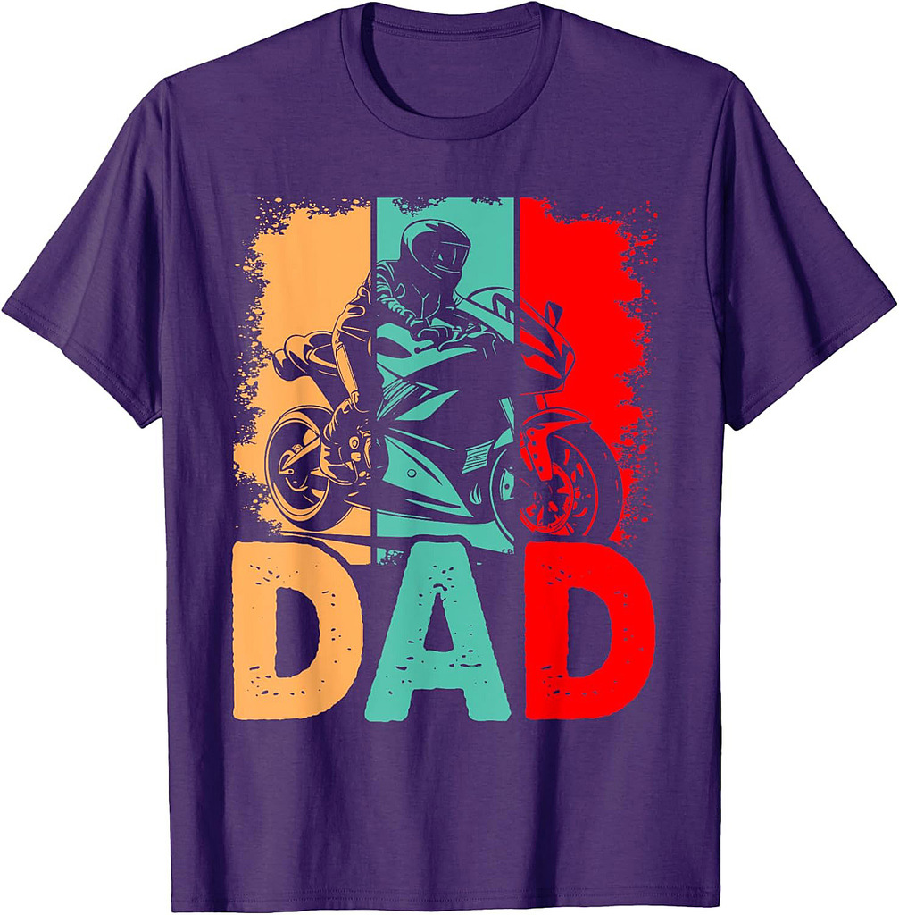 Vintage Sport Bike Dad Fathers Day Biker Motorcycle T-Shirt
