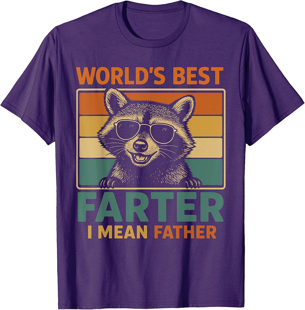 World's Best Farter I Mean Father Funny Raccoon Dad T-Shirt