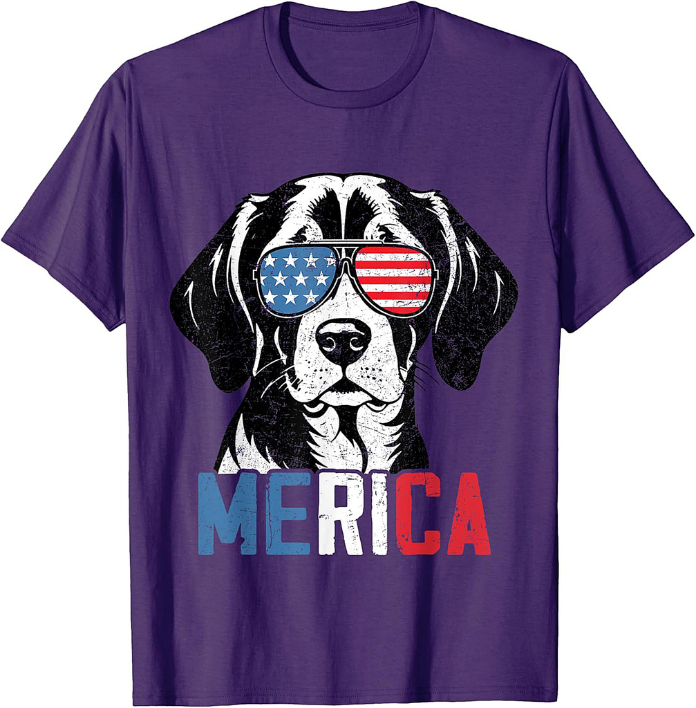 Patriotic Beagle Dog Merica 4th Of July Funny T-Shirt for Men Women
