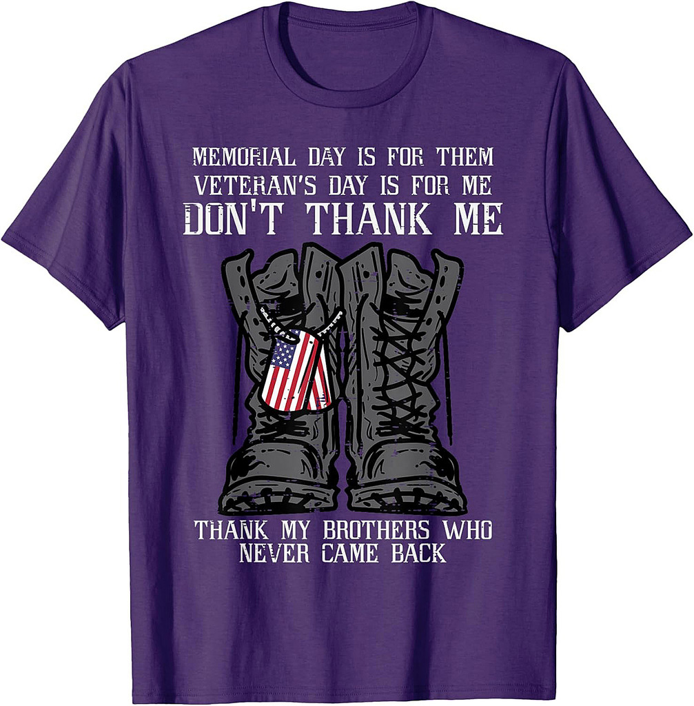 Memorial Day Veteran For Me Boots Dog Tag T-Shirt