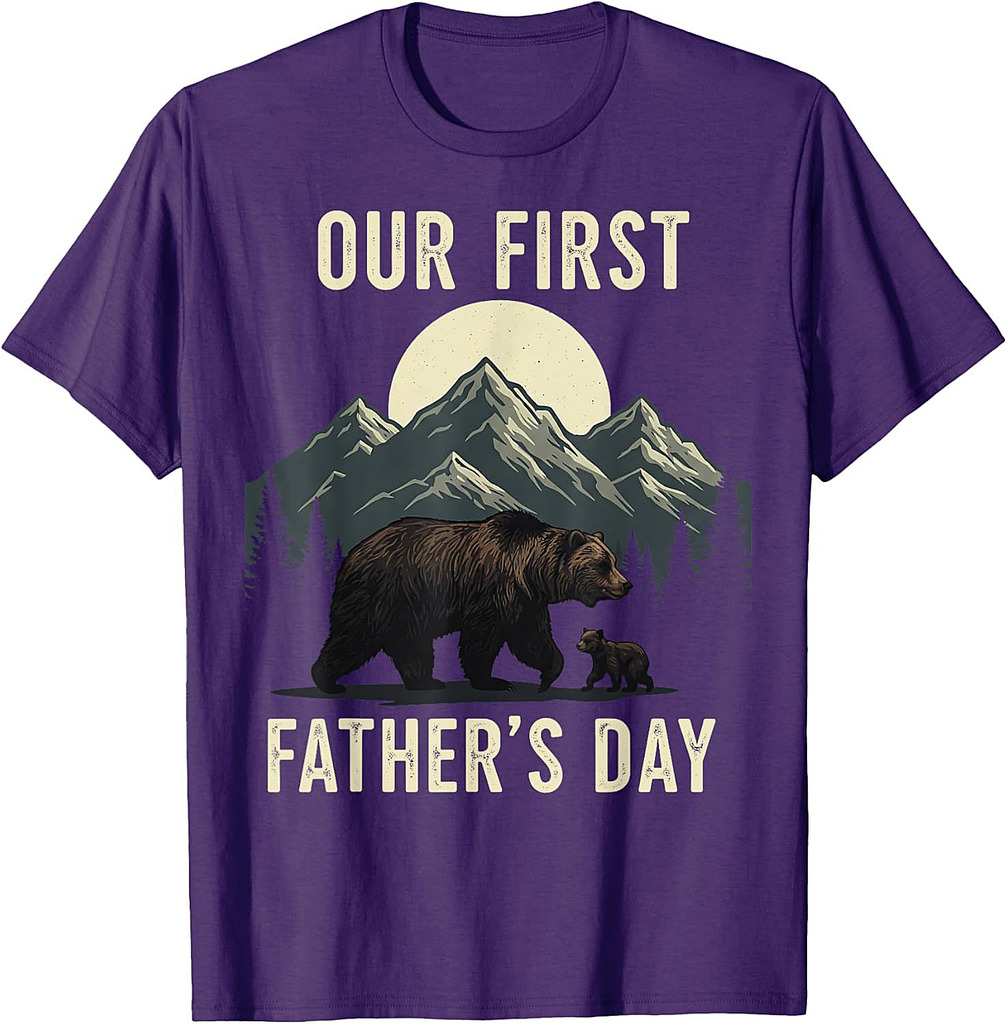 Our First Fathers Day Papa Bear Lover Gifts Daddy Graphic T-Shirt