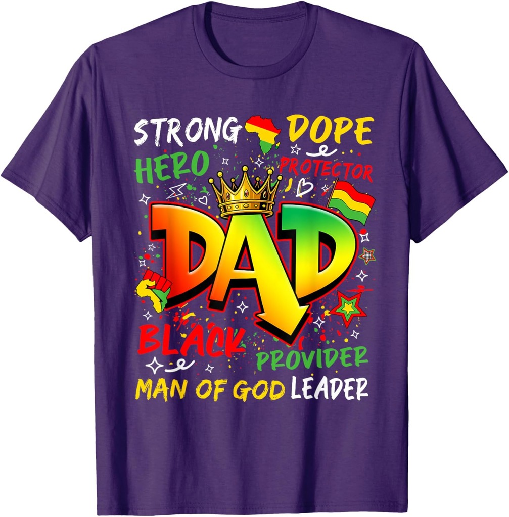 Juneteenth Black King Melanin Fathers Day Black Dad Men Boy T-Shirt