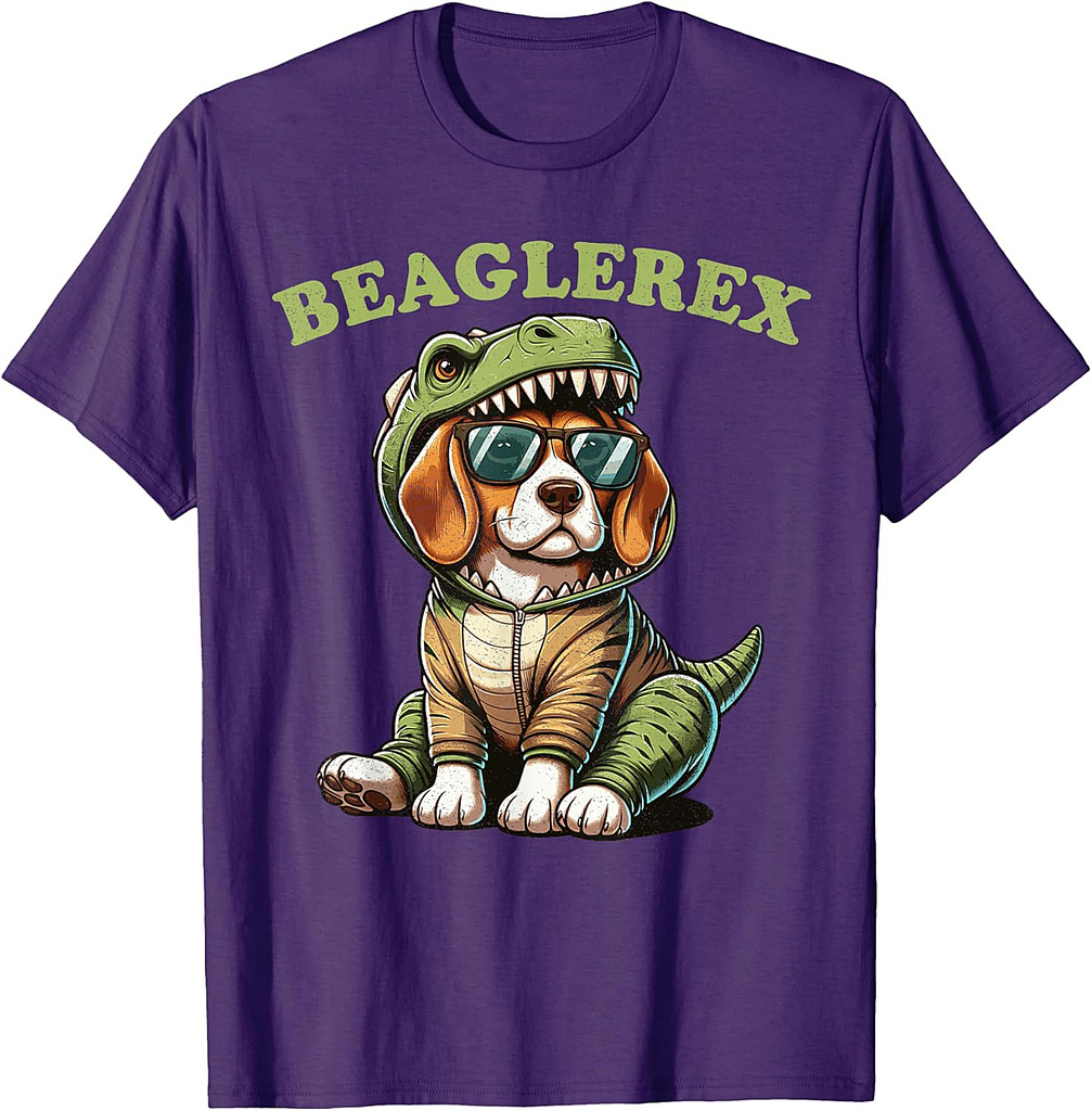 Beagle T-Shirt for Kids Funny Trex Dog Dinausor T-Shirt