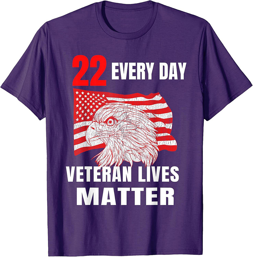 22 Every Day Veteran Lives Matter Veteran Suicide Awareness T-Shirt