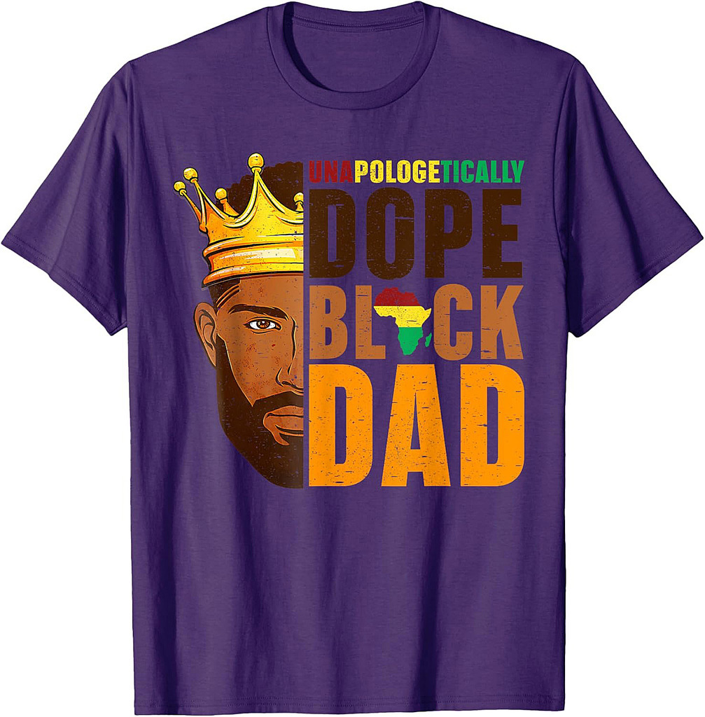 Dope Black Dad Afro American African Fathers Day Juneteenth T-Shirt