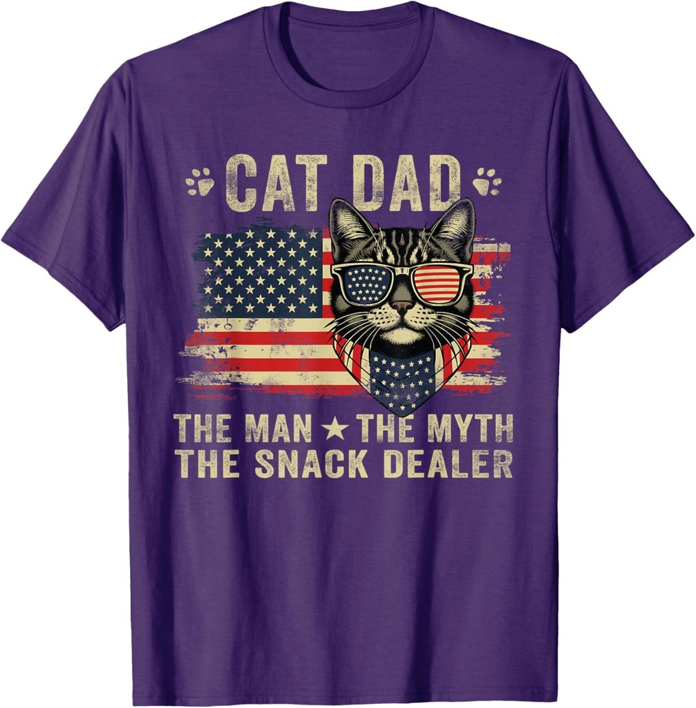 Cat Dad The Man The Myth The Snack Dealer Funny Father's Day T-Shirt