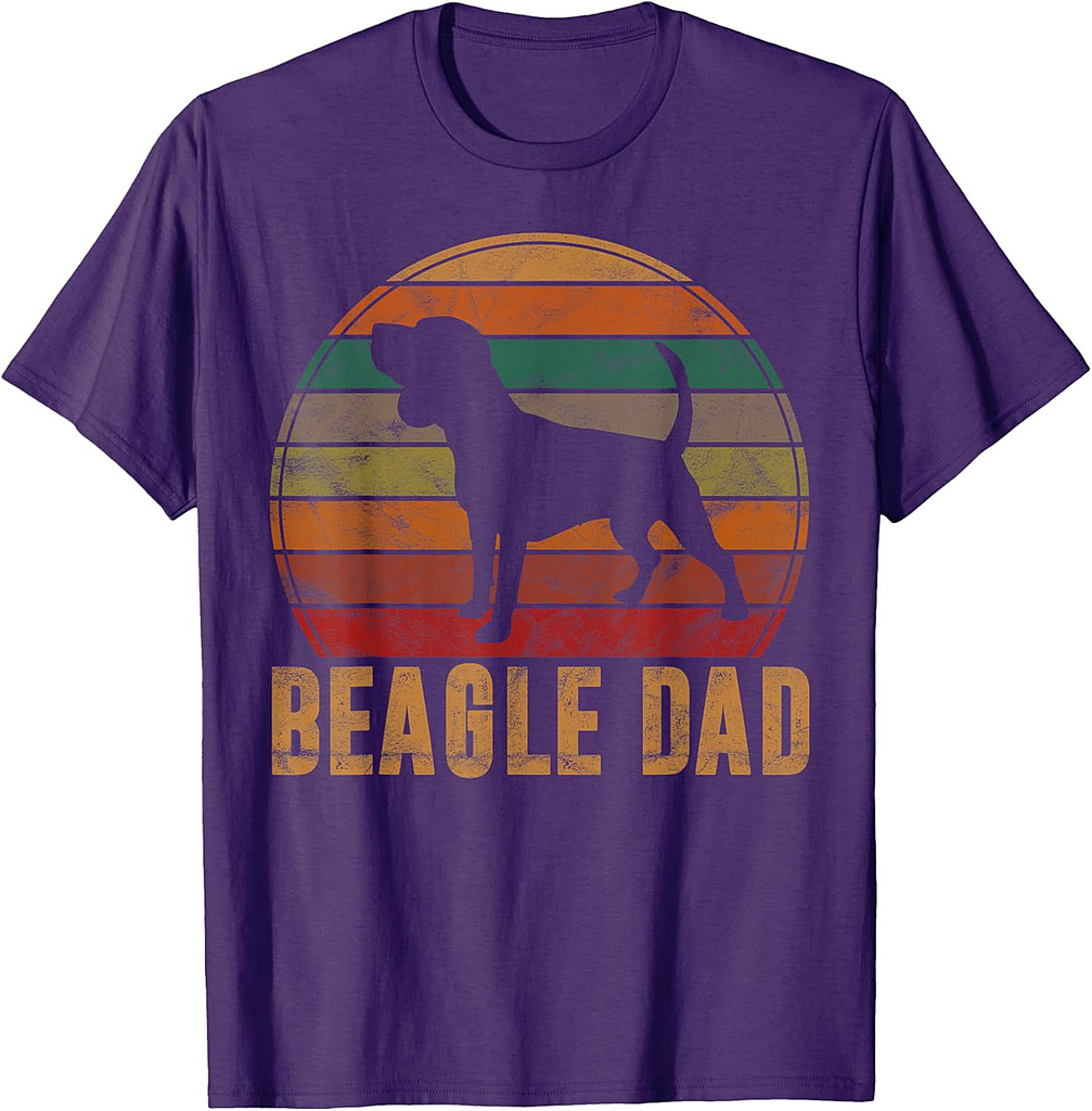Retro Beagle Dad Gift Dog Owner Pet Tricolor Beagle Father Men Women Girls T-Shirt