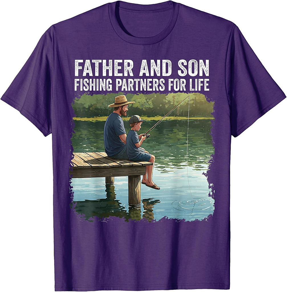 Father Son Fishing Partners For Life Fathers Day Graphic T-Shirt