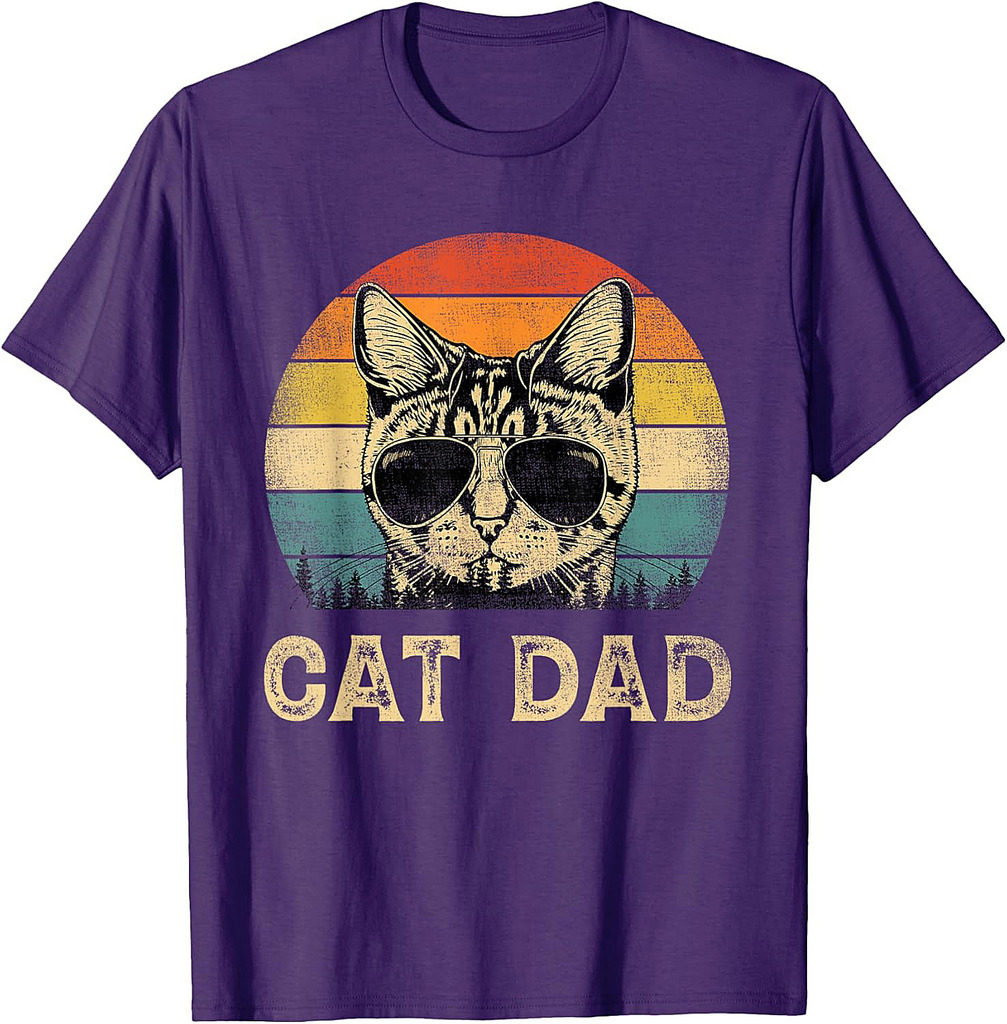 Vintage Cat Dad Cat Lovers Daddy Father's Day T-Shirt