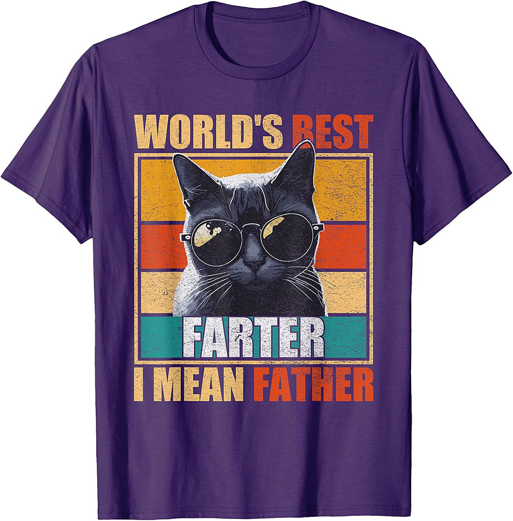 Worlds Best Farter I Mean Father t shirt Best Cat Dad Ever T-Shirt