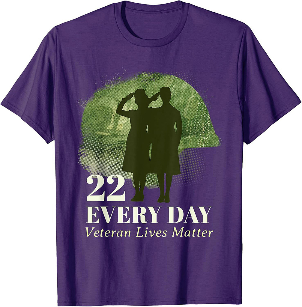 22 Every Day Veteran Lives Matter Veteran Suicide Awareness T-Shirt