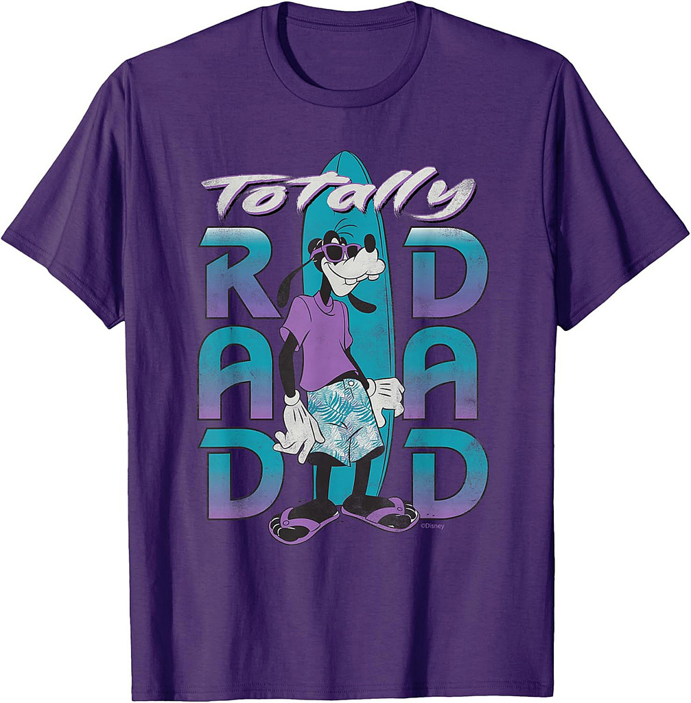 Disney Goofy Totally Rad Dad Father’s Day Surfing Distressed T-Shirt