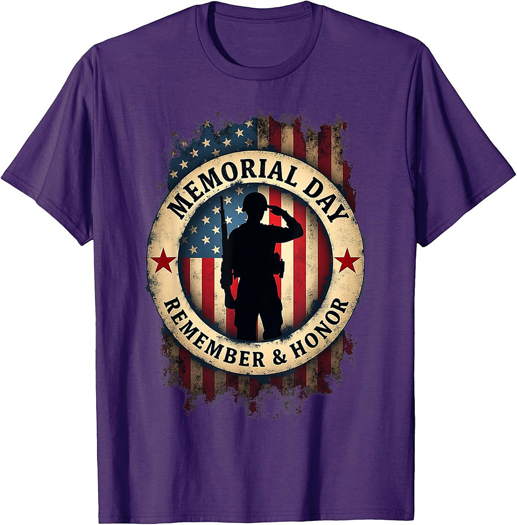 Remember & Honor Partiotic Veterans Memorial Day T-Shirt