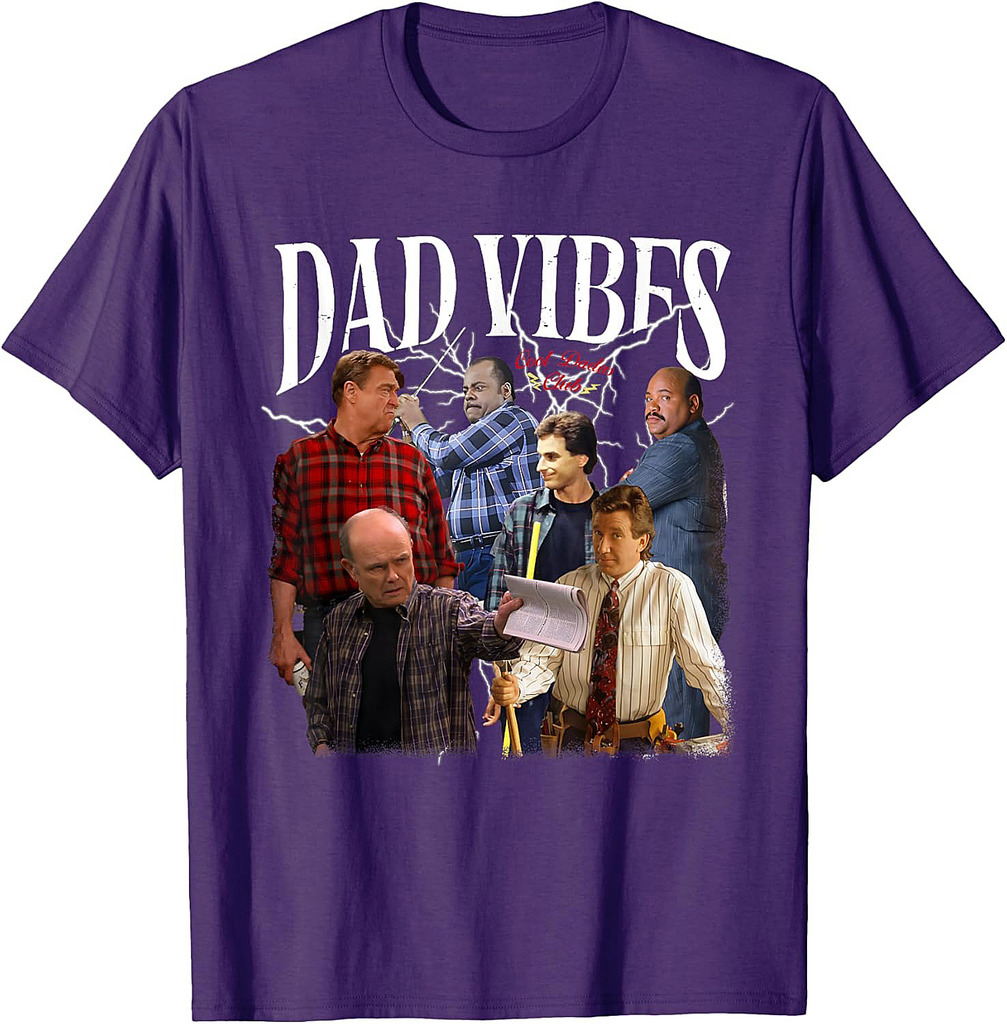 Retro 90’s Dad.Vibes Funny Dad Father's Day Matching Outfit T-Shirt