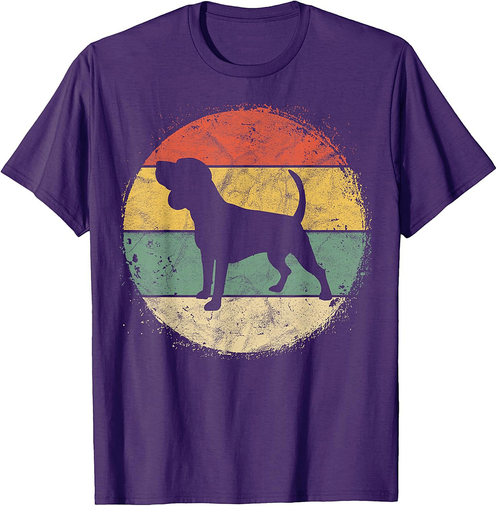 Circular Retro Beagle Owner Gift Tricolor Beagle Dad Mom T-Shirt