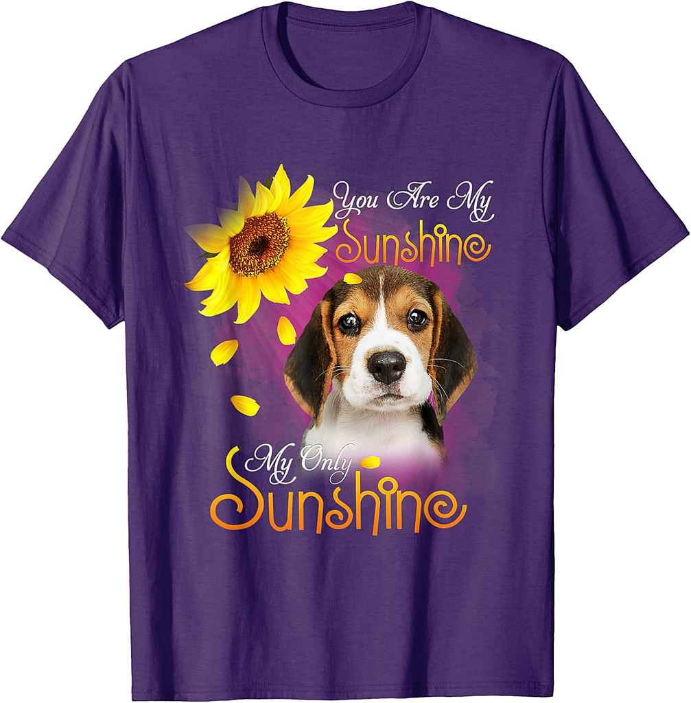 My Sunshine Beagle Dog With Sunflowers T-Shirt for Men Women